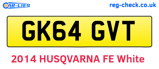 GK64GVT are the vehicle registration plates.