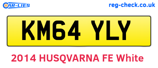 KM64YLY are the vehicle registration plates.