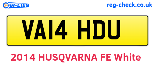 VA14HDU are the vehicle registration plates.