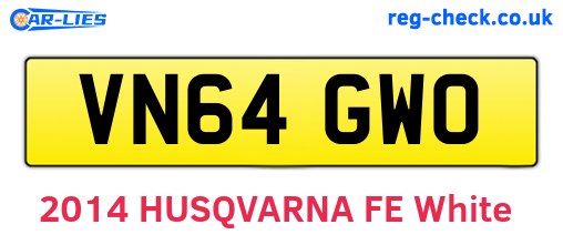 VN64GWO are the vehicle registration plates.