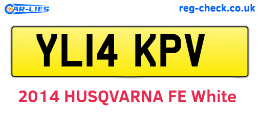 YL14KPV are the vehicle registration plates.