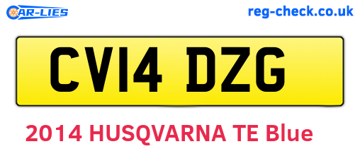 CV14DZG are the vehicle registration plates.