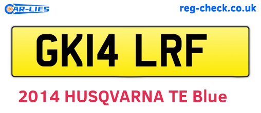GK14LRF are the vehicle registration plates.