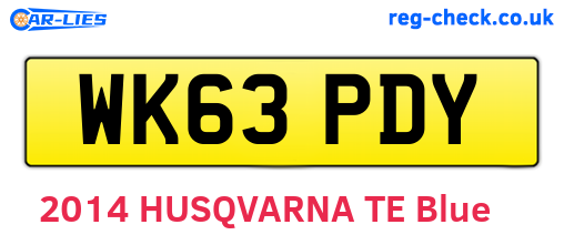 WK63PDY are the vehicle registration plates.
