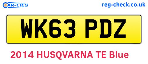 WK63PDZ are the vehicle registration plates.