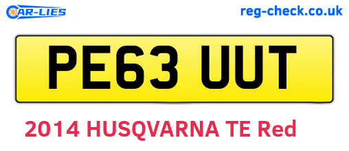 PE63UUT are the vehicle registration plates.