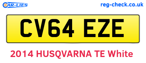 CV64EZE are the vehicle registration plates.