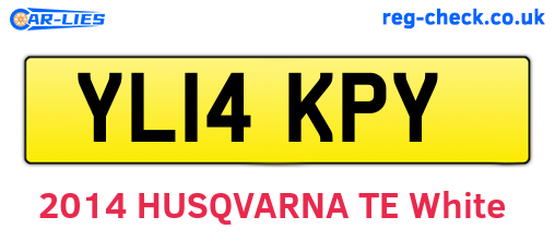 YL14KPY are the vehicle registration plates.