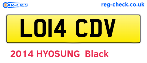 LO14CDV are the vehicle registration plates.