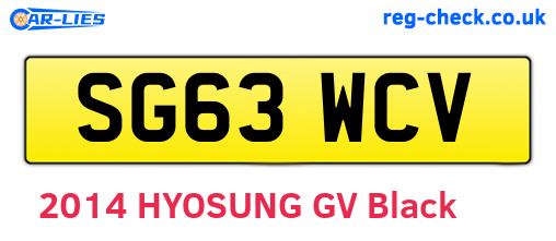 SG63WCV are the vehicle registration plates.