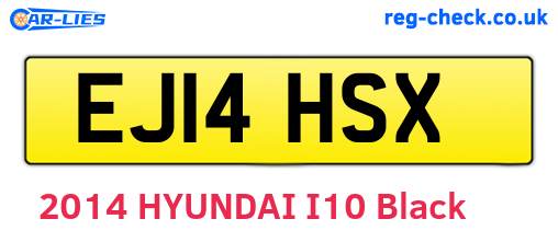 EJ14HSX are the vehicle registration plates.