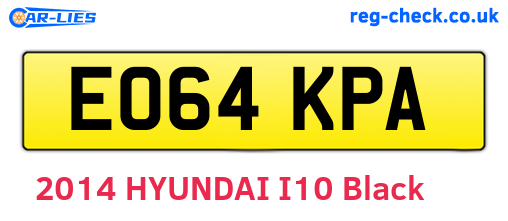 EO64KPA are the vehicle registration plates.