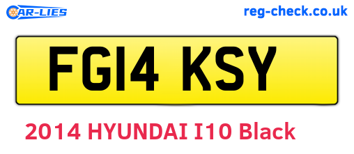 FG14KSY are the vehicle registration plates.