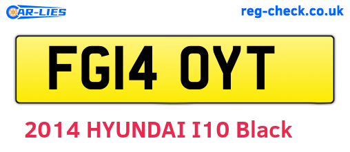 FG14OYT are the vehicle registration plates.