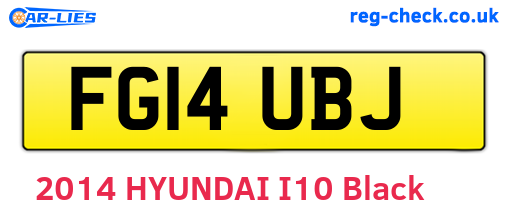 FG14UBJ are the vehicle registration plates.