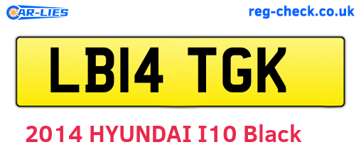 LB14TGK are the vehicle registration plates.