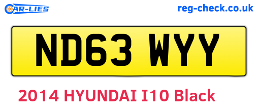 ND63WYY are the vehicle registration plates.