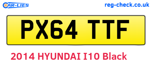 PX64TTF are the vehicle registration plates.