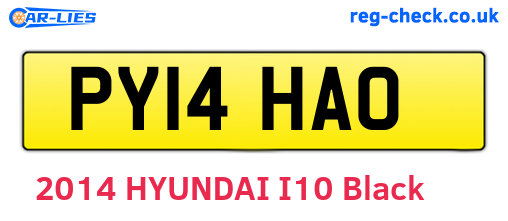 PY14HAO are the vehicle registration plates.