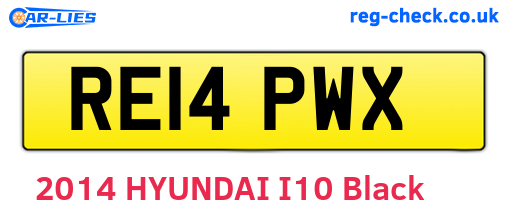 RE14PWX are the vehicle registration plates.