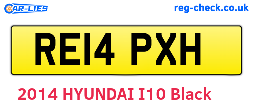 RE14PXH are the vehicle registration plates.