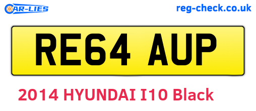RE64AUP are the vehicle registration plates.