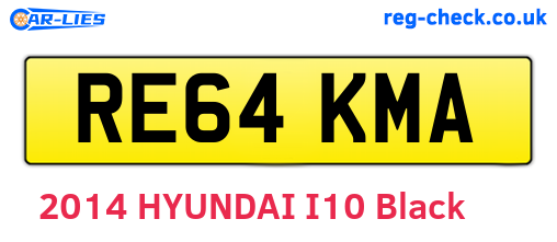 RE64KMA are the vehicle registration plates.