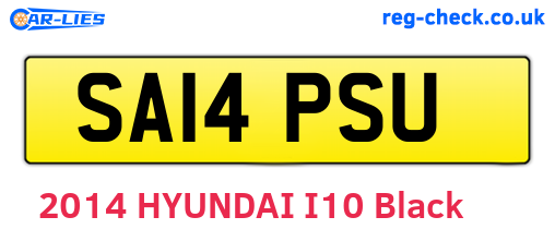 SA14PSU are the vehicle registration plates.