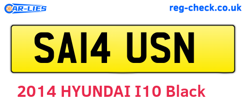 SA14USN are the vehicle registration plates.