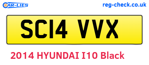 SC14VVX are the vehicle registration plates.
