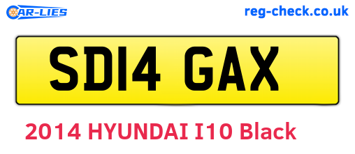 SD14GAX are the vehicle registration plates.