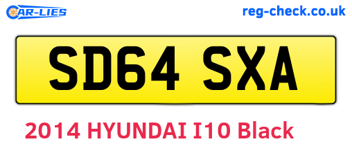 SD64SXA are the vehicle registration plates.