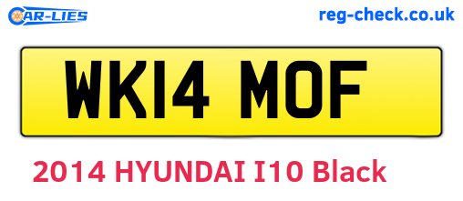 WK14MOF are the vehicle registration plates.