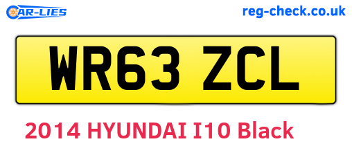 WR63ZCL are the vehicle registration plates.
