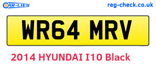 WR64MRV are the vehicle registration plates.