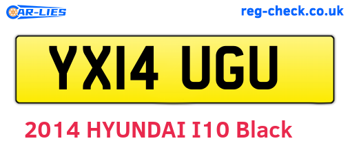 YX14UGU are the vehicle registration plates.