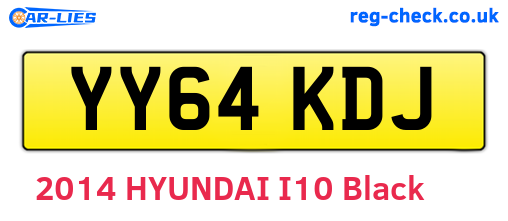 YY64KDJ are the vehicle registration plates.