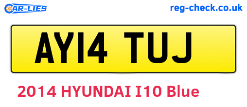 AY14TUJ are the vehicle registration plates.