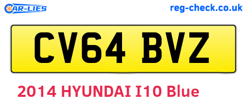CV64BVZ are the vehicle registration plates.
