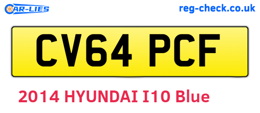 CV64PCF are the vehicle registration plates.
