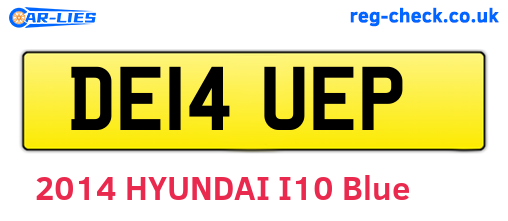 DE14UEP are the vehicle registration plates.