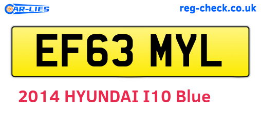 EF63MYL are the vehicle registration plates.