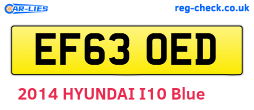 EF63OED are the vehicle registration plates.