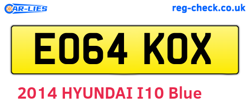 EO64KOX are the vehicle registration plates.