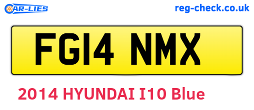 FG14NMX are the vehicle registration plates.