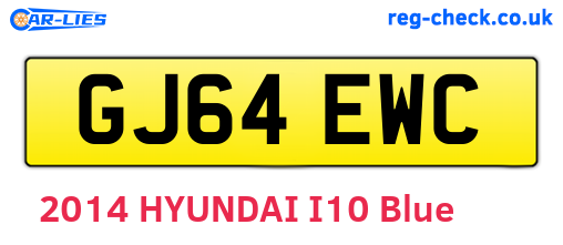GJ64EWC are the vehicle registration plates.