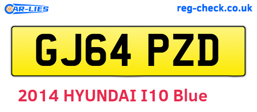 GJ64PZD are the vehicle registration plates.