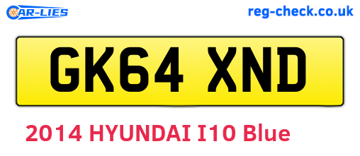 GK64XND are the vehicle registration plates.