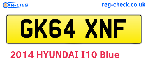 GK64XNF are the vehicle registration plates.