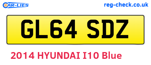 GL64SDZ are the vehicle registration plates.